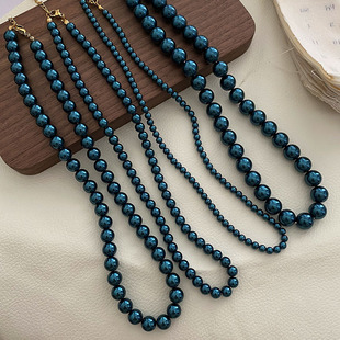 Shijia Pearl Glazed Beads Color Straight Hole Handmade Necklace Imitation Nanyang Beads Glass Beads Mabei Earrings Jewelry