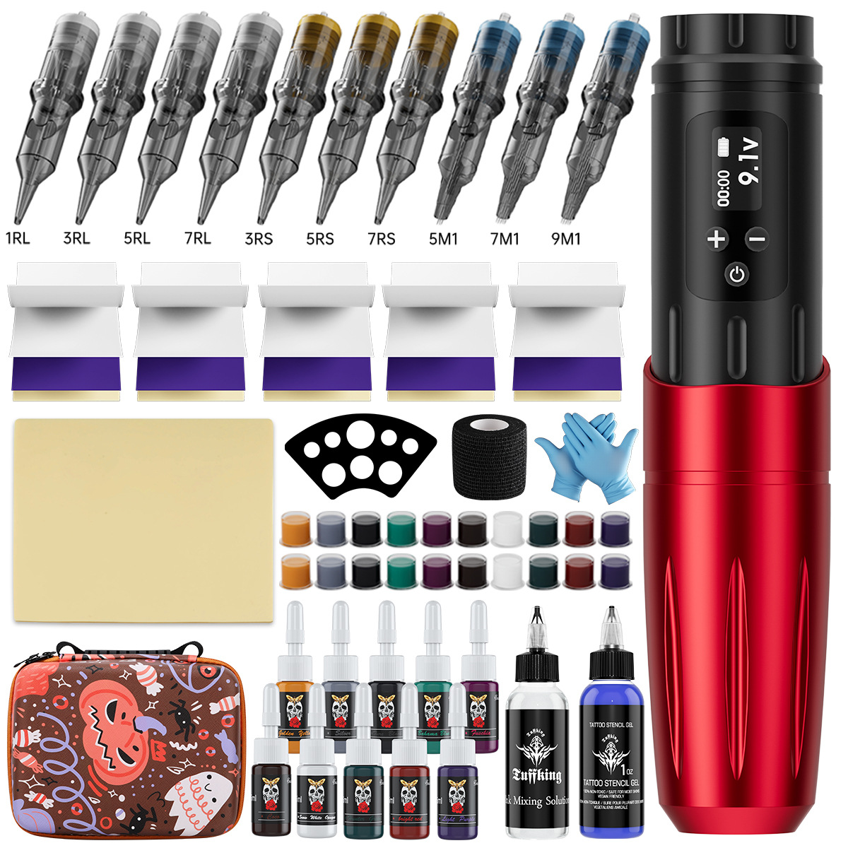 Tuffking Wireless tattoo PEN HD Display 1600 ma tattoo embroidery multifuncional tattoo Machine set