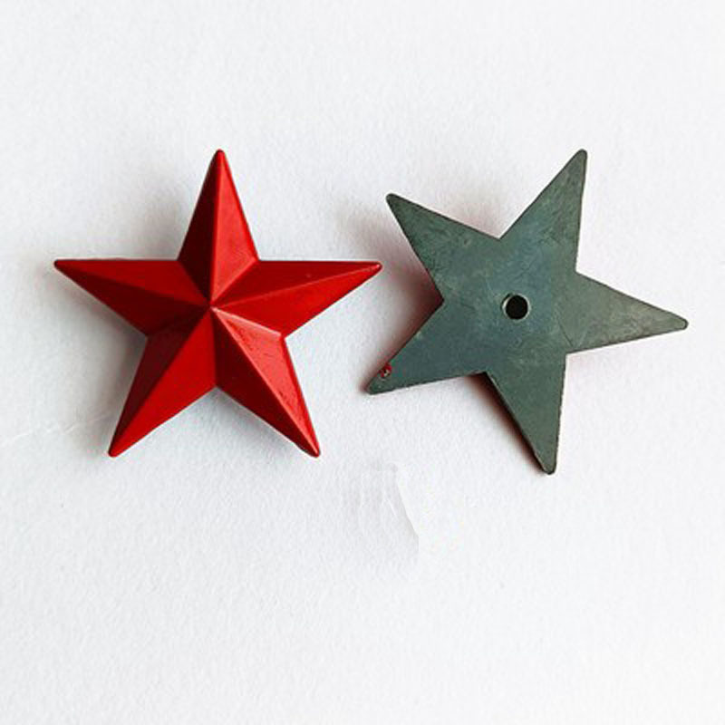 Suministro de stock estereoscópico de pentagrama rojo imán estereoscópico de pentagrama estrella de medalla image 18