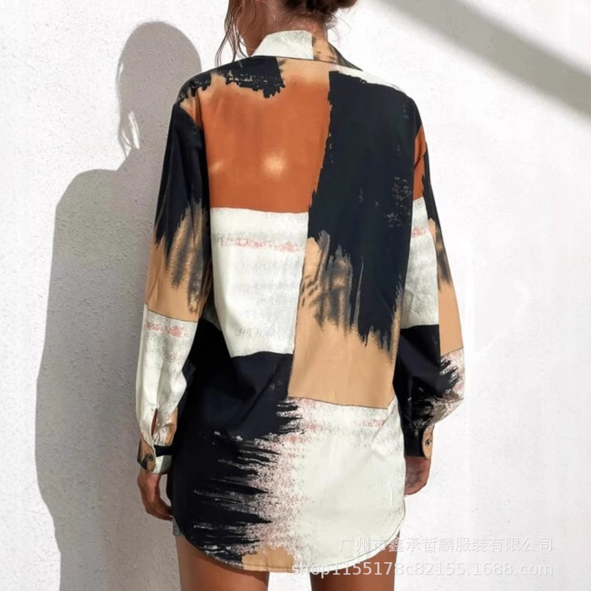 Cárdigan de estilo urbano transfronterizo de moda 2026, color liso negro, con cuello vuelto, abotonado, de manga larga para mujer image 5