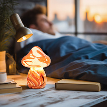 鑫翰跨境热销玻璃工艺蘑菇夜灯装饰轻奢卧室台灯玻璃可调光床头灯