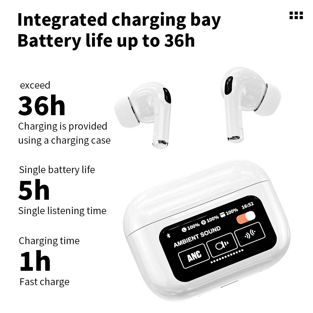 Transfronterizo A9pro pantalla de alta definición tipo táctil con ruido reducido APP auriculares Bluetooth inalámbricos larga línea de suministro de fábrica