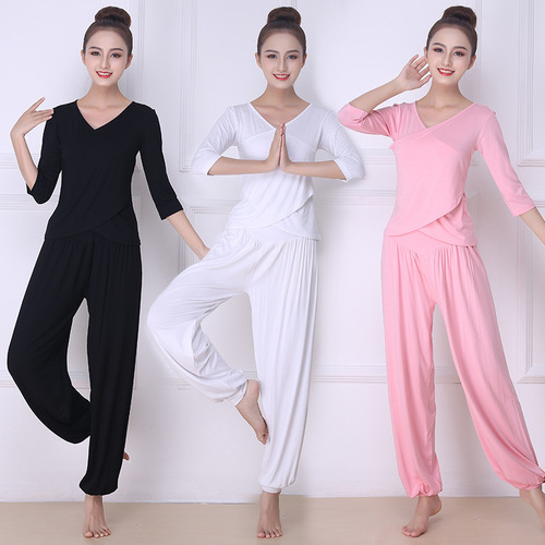 Ballet latin practise yoga dance suit female fitness vogue zen tea meditation outfits  loose yoga beginners kung fu exercises modal clothes for female