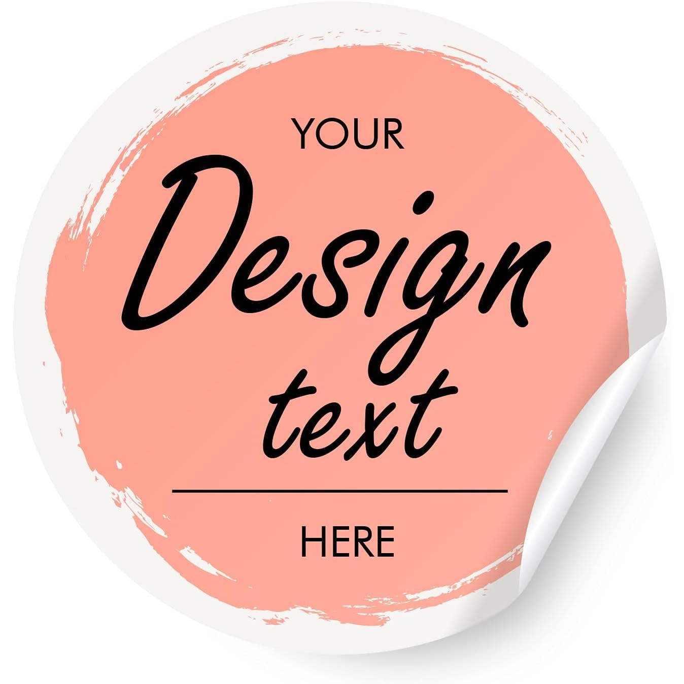 定 制圆形标签贴纸100张防水艺术纸可印文字图案