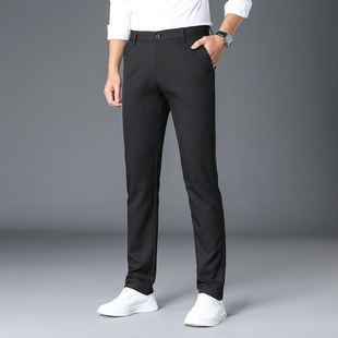 Men's Trousers, Slim Fit, Men's Casual Trousers, Thick Velvet Solid Color Trousers, Men's Business Suit Trousers