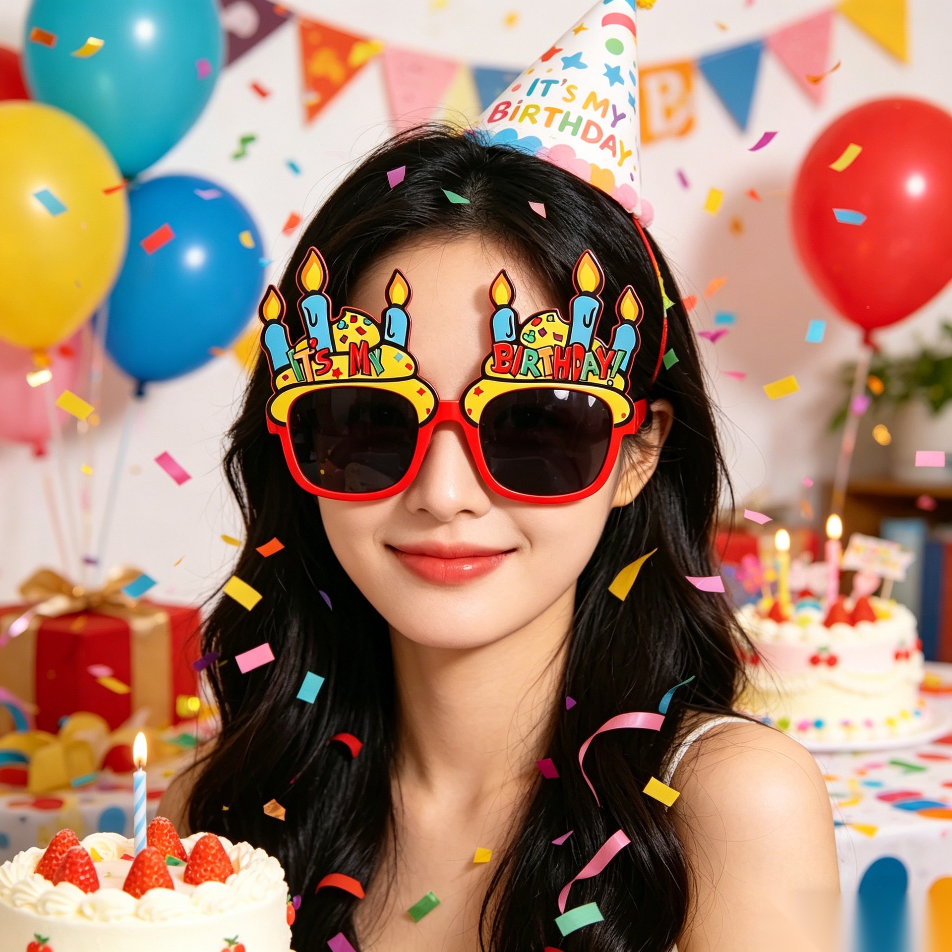Cumpleaños temático fiesta gafas extrañas feliz cumpleaños pastel vela gafas de diseño de cumpleaños accesorios de fotos