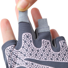 半指健身手套男女莫蘭迪色薄款防曬透氣防滑耐磨吸汗騎行釣魚運動