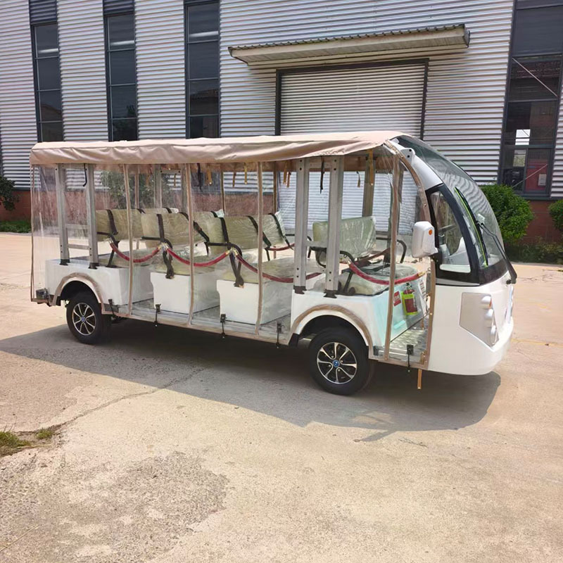 Electric sightseeing vehicle with 8-23 seats, scenic area shuttle vehicle, rainproof curtain, lithium battery sightseeing vehicle