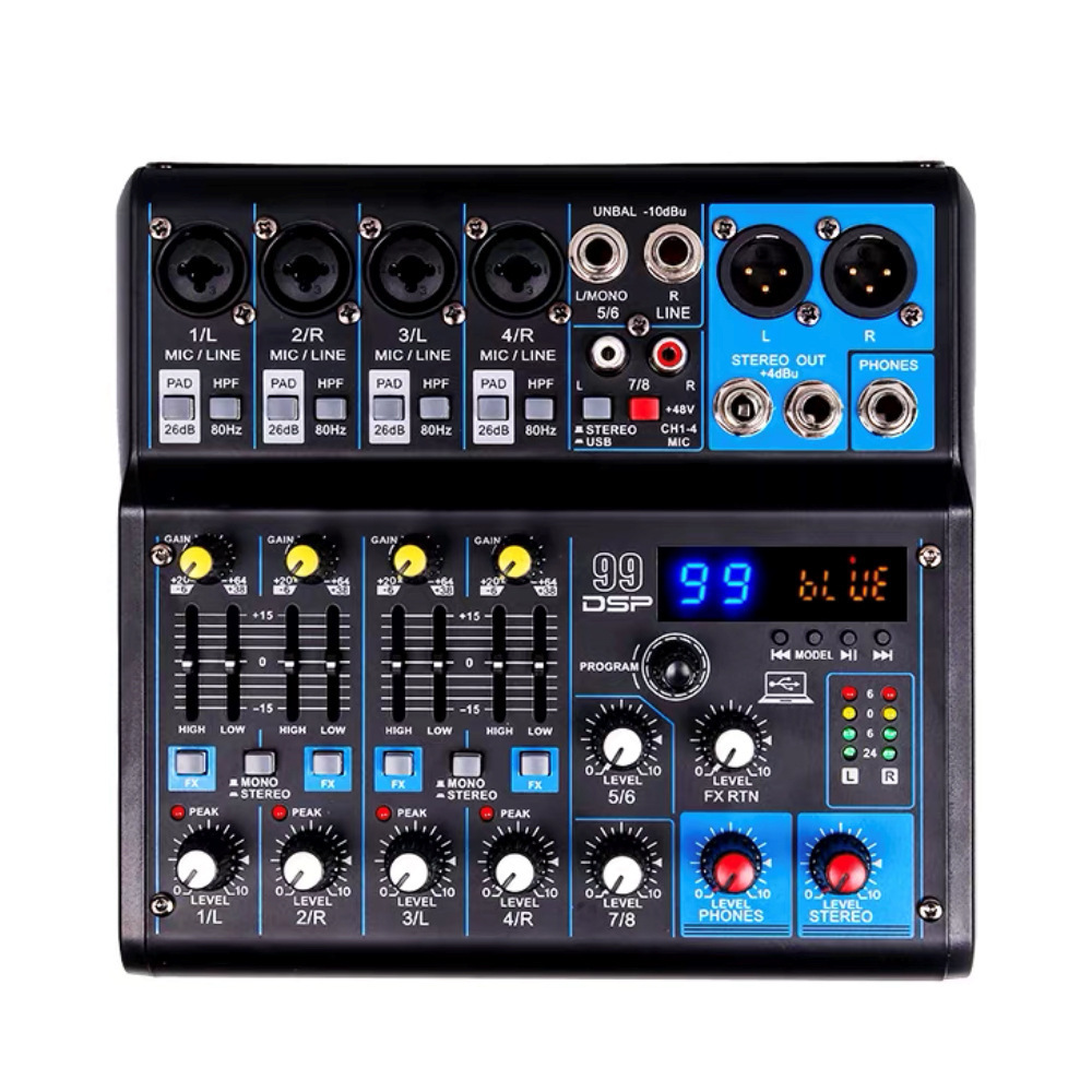 Consola de Mezcla de Audio Serie MGA con Bluetooth y Reverberación para Transmisión en Vivo