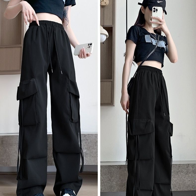 Dopamine Jazz Cargo Pants Cosplay Unisex Spring/Summer Thin High-Waisted Korean Style Street Dance Wide-Leg Straight Pants Dopamine Jazz Cargo Pants Cosplay Unisex Spring/Summer Thin High-Waisted Korean Style Street Dance Wide-Leg Straight Pants