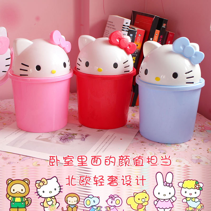 Desktop Trash Can Girl Bedroom Table Living Room Trash Can Pen Holder Cartoon Storage Bucket Children's Trash Can Home