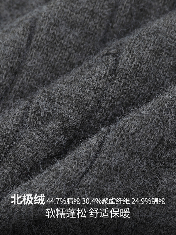 2025秋冬新款格雷系灰polo毛衣男女精致肌理绞花长袖假两件针织衫|undefined