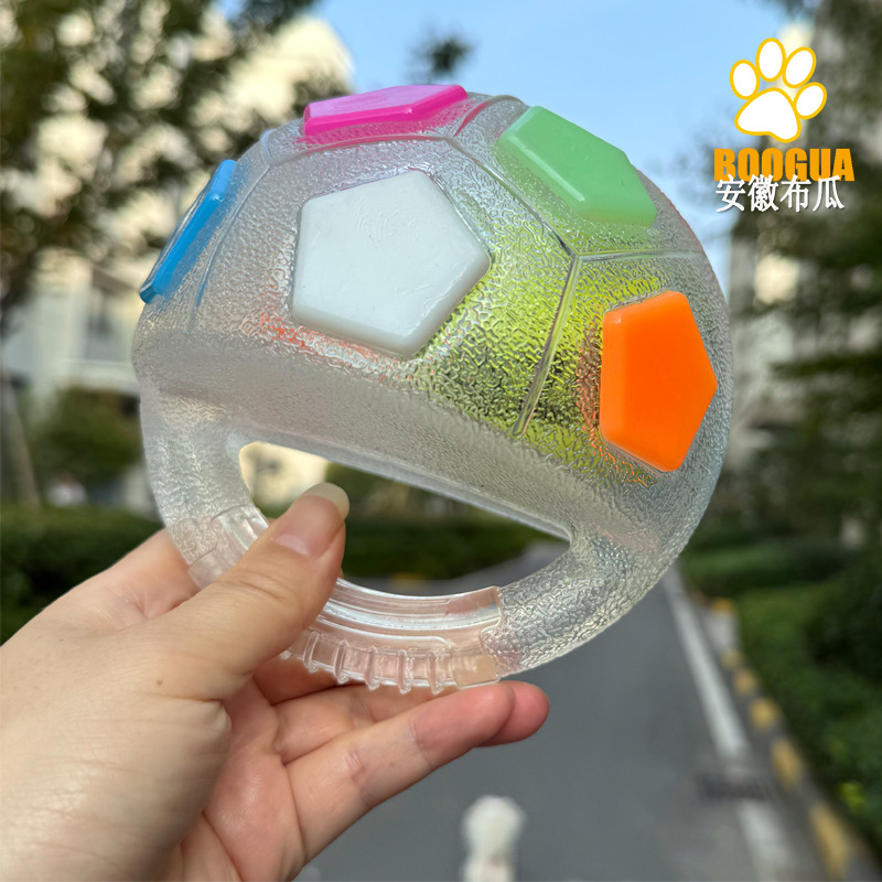 ペットの犬の円形のおもちゃはサッカーの辺牧を持つことができます。