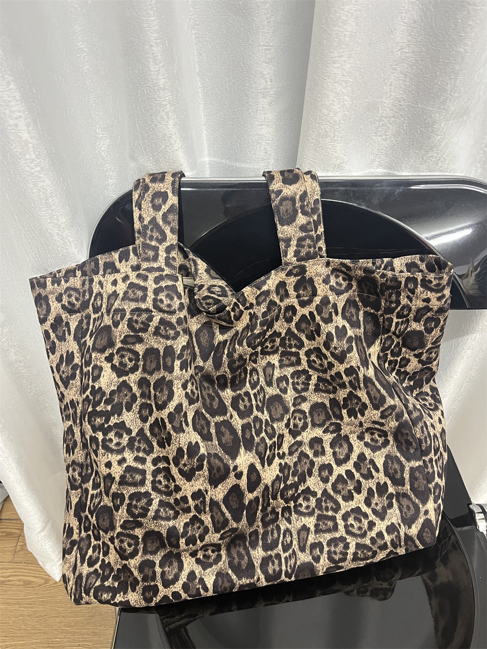 Korean Style High-Texture Suede Leopard Print Tote Bag - Autumn/Winter Thickened Large Capacity Women's Handbag - Thumbnail 6
