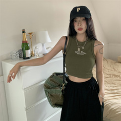 美式复古甜辣工字内搭小吊带背心女夏季短款外穿运动爵士舞上衣潮
