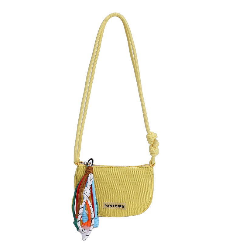 Bolso de lona de moda coreana 2025 verano nuevo bolso femenino casual estilo universitario bolso de hombro bolso de mensajero de malla hueca