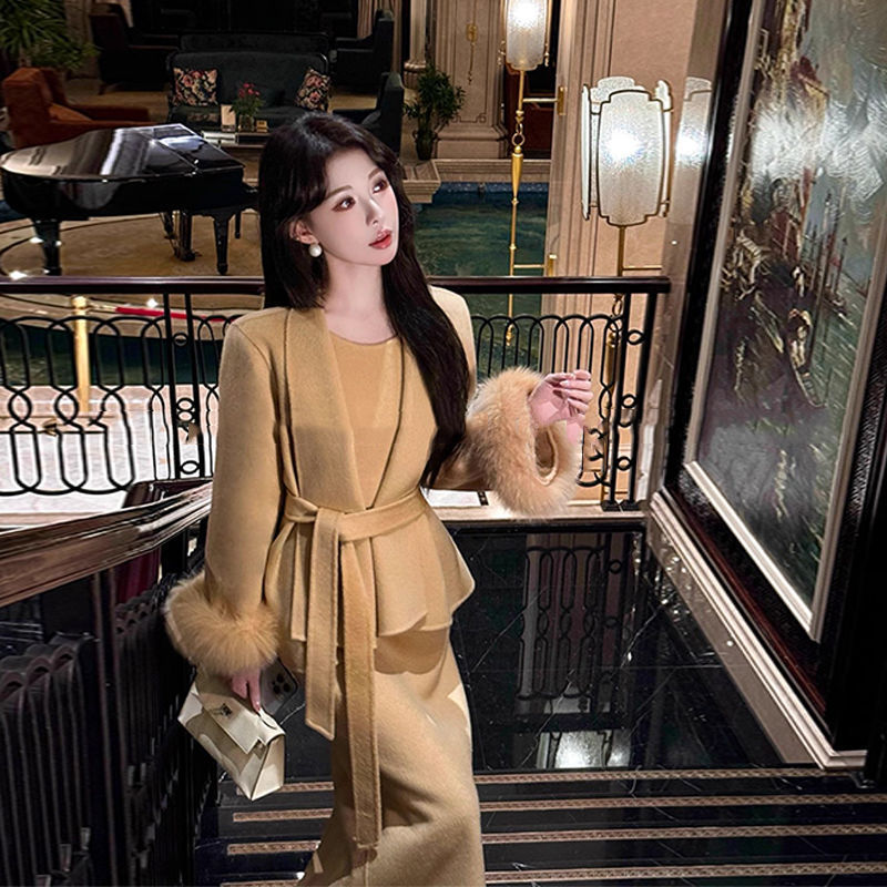 高级气质套装呢子冬季上衣新款香风时尚半身裙名媛两件套女装秋冬|undefined