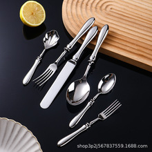 304高档葫芦柄刀叉勺西餐具 五星级酒店锻打工艺西餐牛排刀贝壳勺