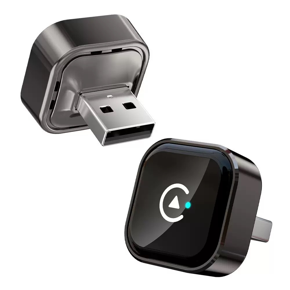 2-in-1 Wireless CarPlay and Android Auto Adapter (5.8GHz) for seamless multi-user switching