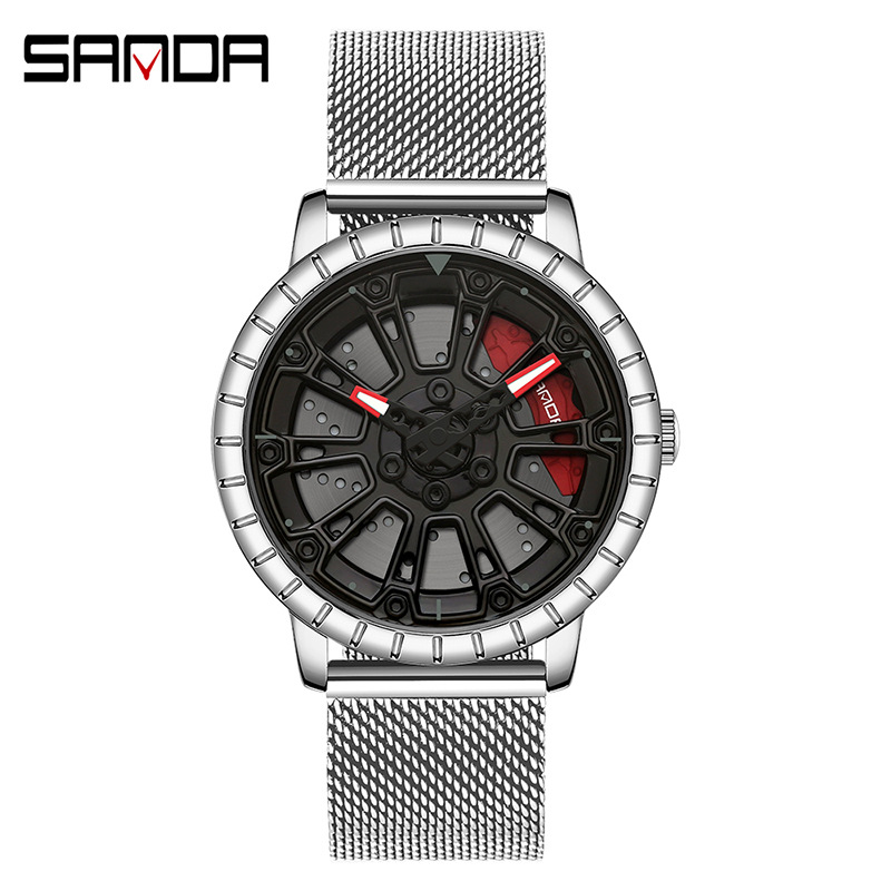 1058 메쉬 벨트 실버