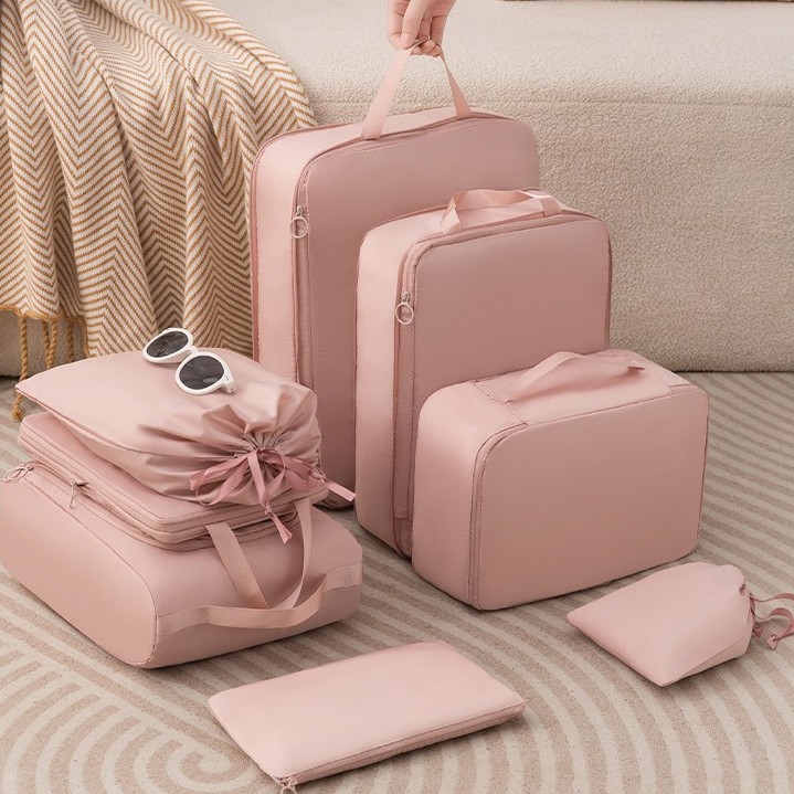 여행 보관 가방 8 조각 세트 압축 세트 신발 의류 팩 가방 휴대용 휴대용 의류 속옷 보관 가방