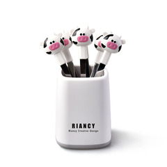 Calf fruit fork creative cartoon RB573 stainless steel restaurant dessert cake snack mooncake two-tined small fork