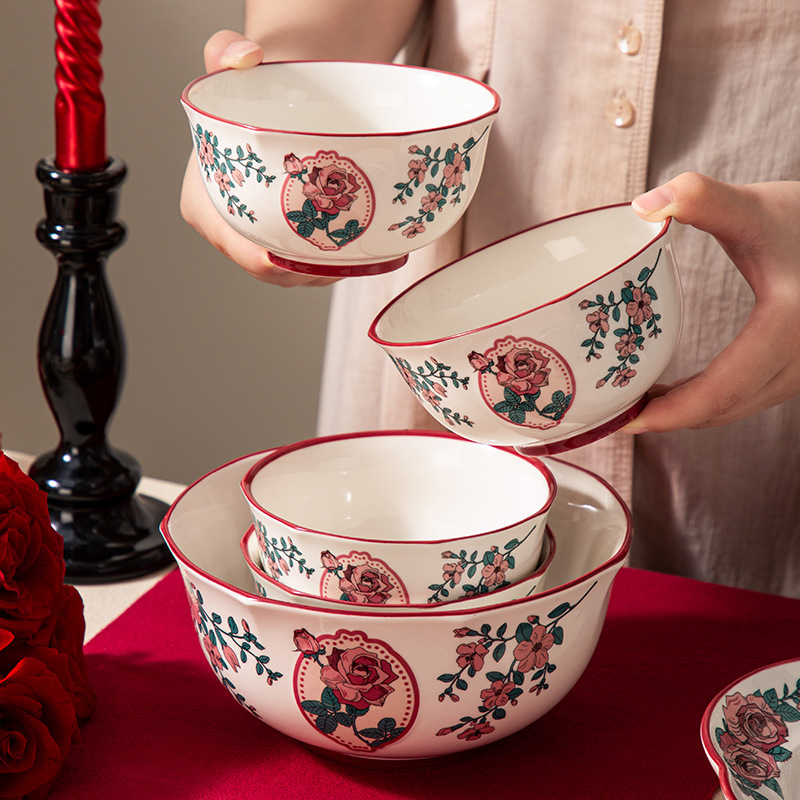 新婚陶瓷餐具套装中式碗盘勺筷家用釉下彩碗盘瓷器盘子碗碟盘套装