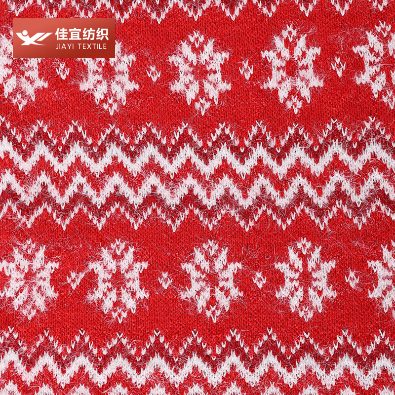 貂毛水波纹雪花提花针织面料毛线玩具玩偶服装帽子衣服布料