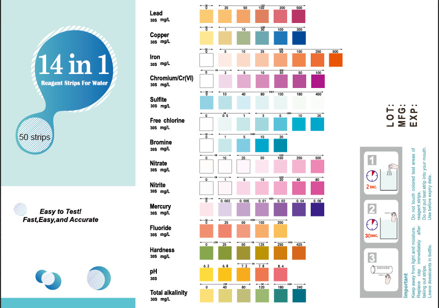 饮用水泳池水测试条