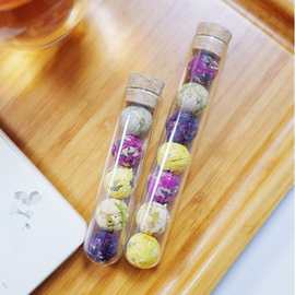 龙珠花茶云南特产会开花的茶玻璃试管装3颗5颗7颗9颗大理圆花球茶