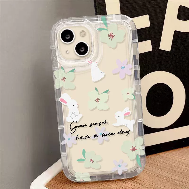 Apple, свежий совместимый кролик/кролик? не уверен. likely "новый". The input says "rabbit"; translate as "кролик" but context seems product. We'll translate literally: Apple, новый совместимый кролик, чехол для телефона, iPhone16 Pro, iPhone 15, цветы, iphone, новая коллекция, 13