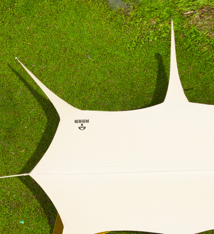 Outdoor Swallowtail Canopy Sunshade, Windproof and Rainproof Camping Gear, Silver Black Glue Lazy Canopy Tent, No Need to Tie Ropes