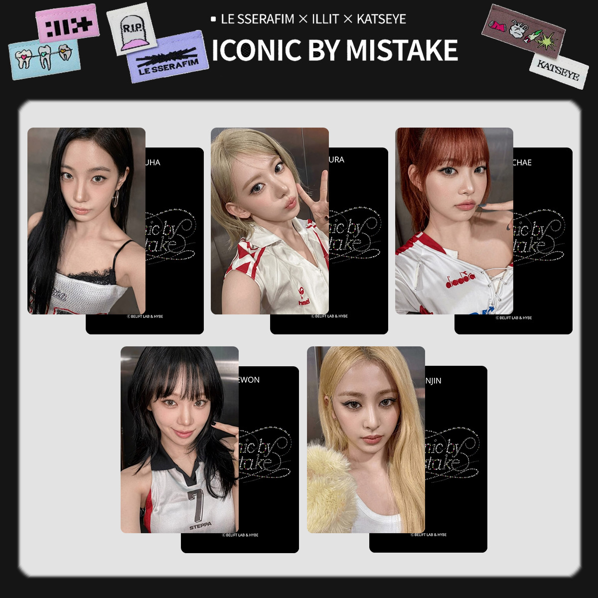 YF 4/5PCS/Set ILLIT KATSEYE LOMO Card LE SSERAFIM ICONIC BY MISTAKE Postcards Collection KPOP Star FY