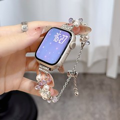 适用于苹果iwatch78910SE星月锆石钻表带FIT4华为GT5手表小米9pro