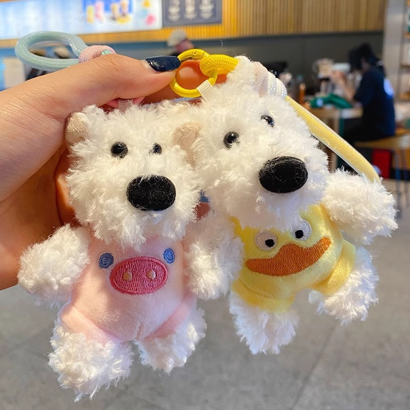 Pequeño colgante de peluche West Highlands bolsas de perros muñecas muñecas adorables regalo de estudiantes muñecas máquina de peluche lotes