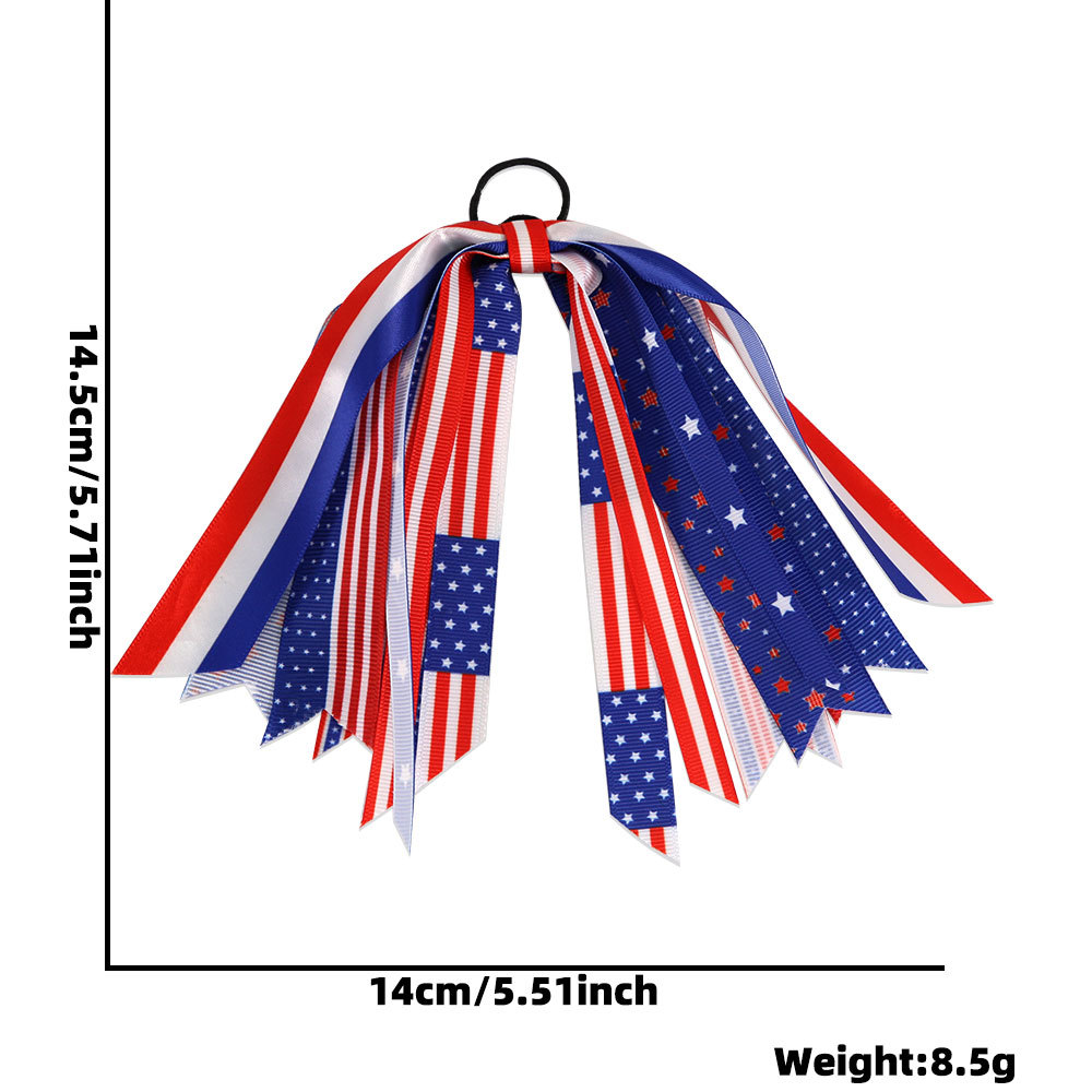 Nuevo Día de la Independencia Americana Bowknot Head Cuerda Estrella Bandera Estampado Día Nacional Tema Fiesta Decoración Cinta Anillo para el cabello image 15