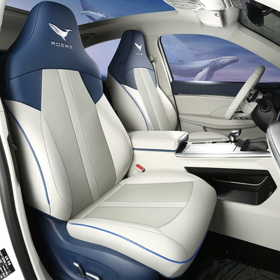 cross-border seat cover | Modelə uyğun (Original) oturacaq örtükləri - blue-white-standard-edition-remarks-model-year-rear-half-pack