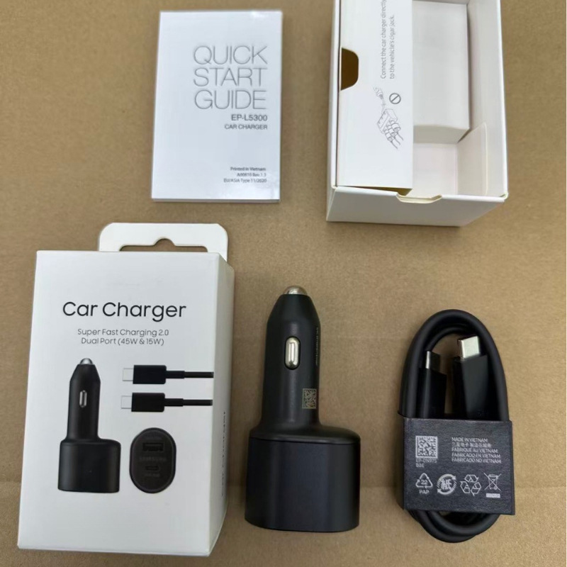 Suitable for Samsung 45W Car Charger S23 S24Ultra S25 Super Fast Charging 2.0 Original Car Charger 5A Cable Suitable for Samsung 45W Car Charger S23 S24Ultra S25 Super Fast Charging 2.0 Original Car Charger 5A Cable