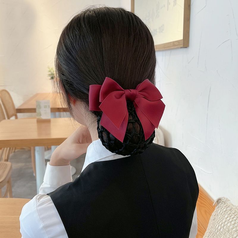 ヘッドフラワー女性の夏の気質ネットバッグナースプロフェッショナルヘアネット客室乗務員ヘアアクセサリー銀行勤務日韓国帽子|undefined