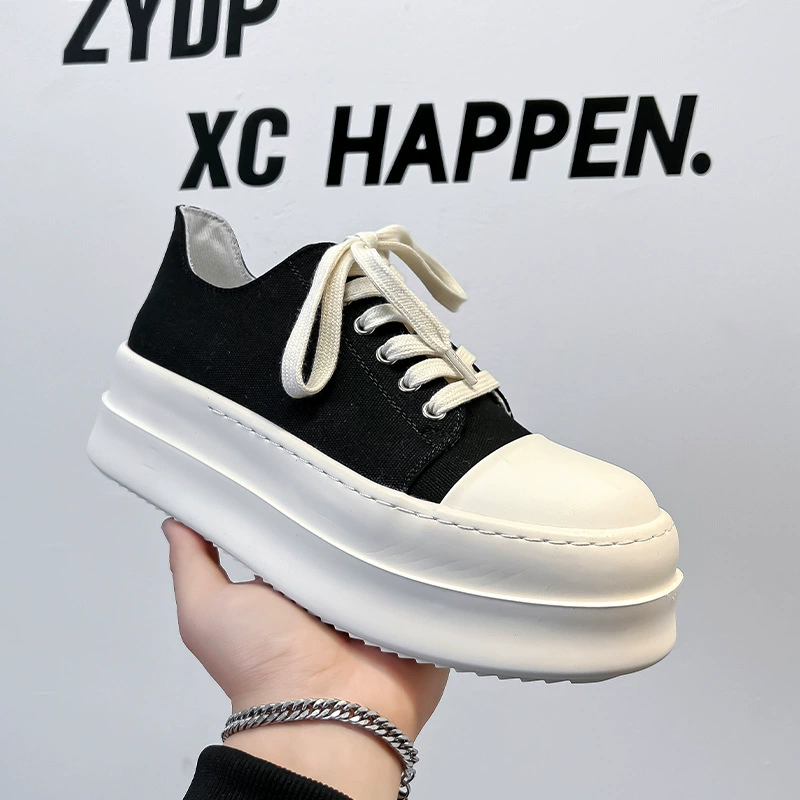 Пара толстых туфель с большой головой холст мужской нишевые американские туфли на высокой улице