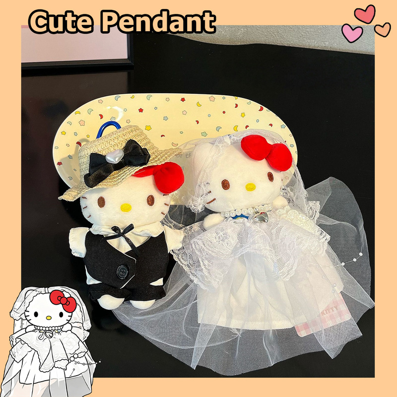 Sanrio Official Wedding Dress Series Hello Kitty Bag Pendant Cartoon Doll Keychain Backpack Decoration Sanrio Official Wedding Dress Series Hello Kitty Bag Pendant Cartoon Doll Keychain Backpack Decoration