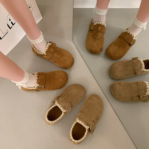 Women's Thick-Heeled Full-Enclosed Birkenstock Shoes, Autumn New Casual One-Piece Loafers, Birkenstock Single Shoes