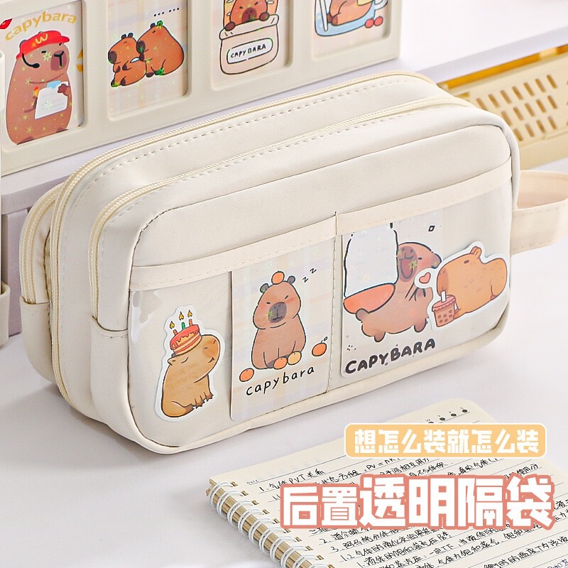 インスタイル透明鉛筆バッグ痛みバッグ小さなペン食品量 diy 素材新しい少年 10 層大容量ユニバーサル文具|undefined