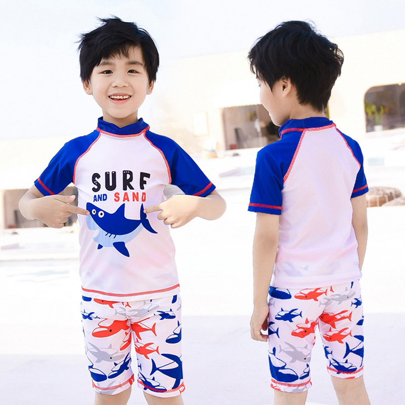 Traje de baño para niños divididos medianos y grandes Niños Bebé Playa traje de baño de protección solar de dibujos animados de secado rápido traje de baño de aguas termales al por mayor
