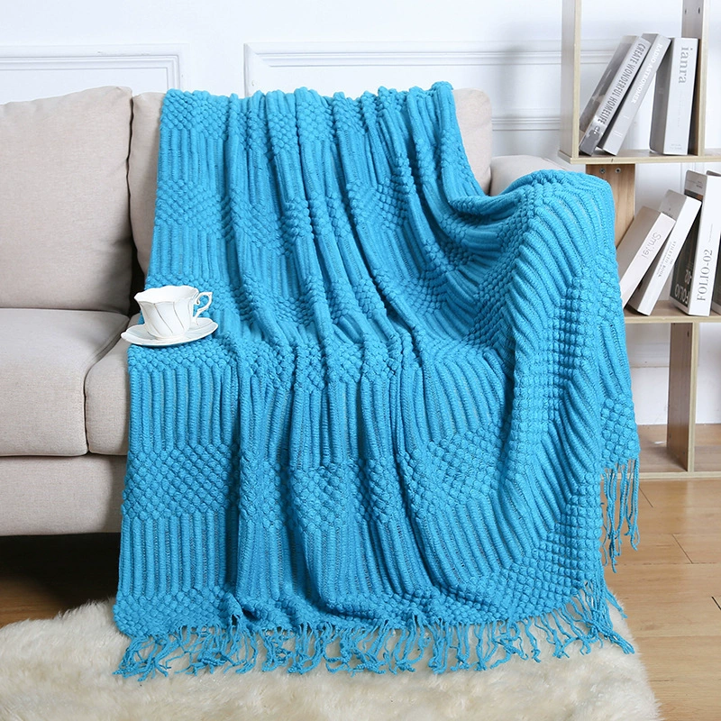Duvet for sleep, knitted sofa, boho style