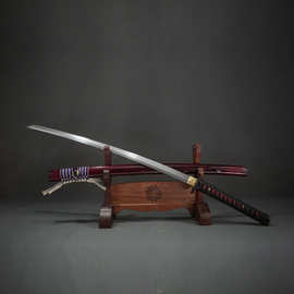 龙泉一体花纹钢大马士革纹居合刀东洋武士刀日本刀katana 未开刃