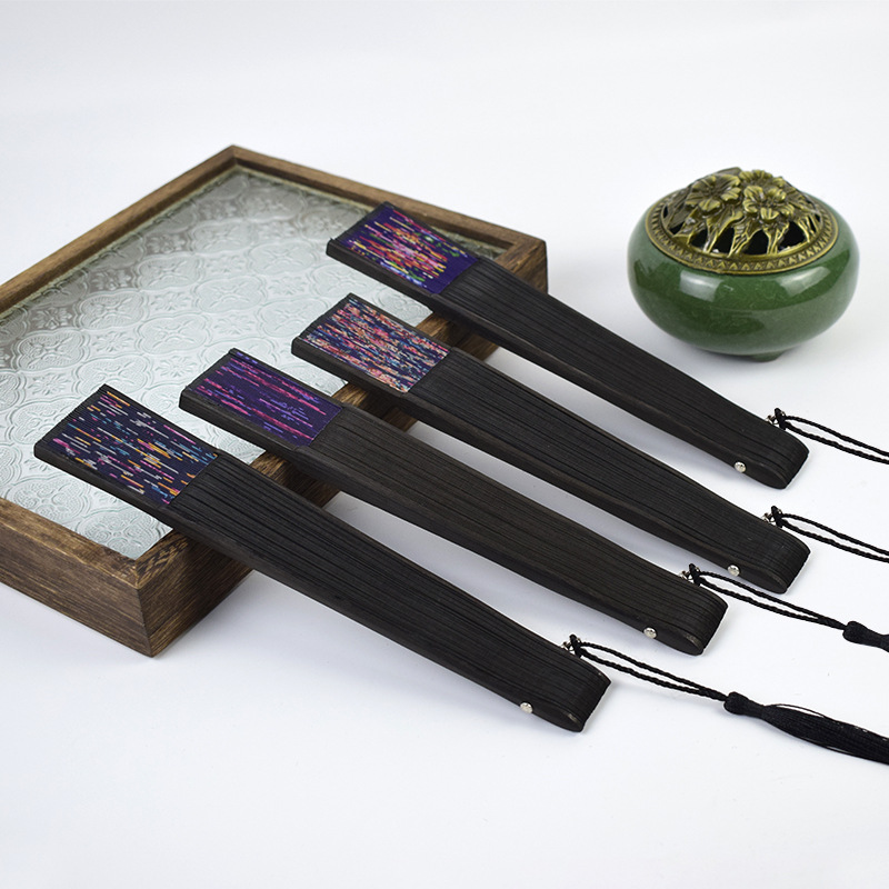 Soporte a la personalización de 21CM ventilador de fila ventilador antiguo ventilador de danza ventilador plegable ventilador de la República de China ventilador de tela