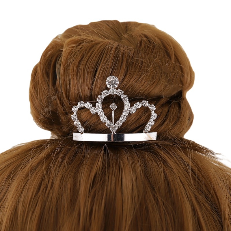 Super Flash rhinestone corona peine accesorios para el cabello de los niños lindos horquilla princesa peine del pelo nupcial updo tocado del pelo