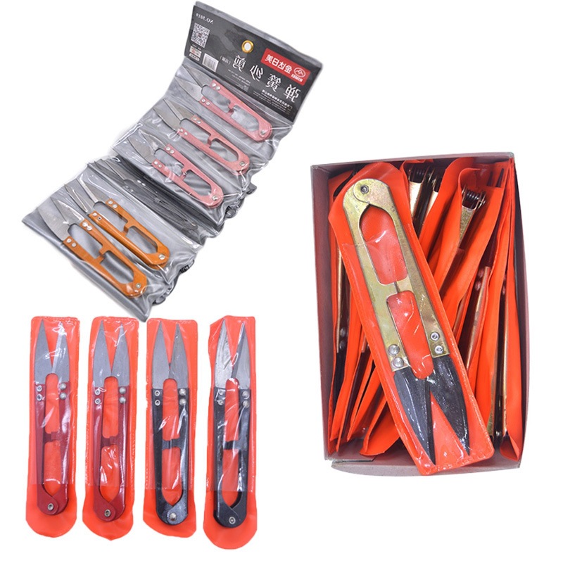 线头剪刀 纱剪 彩色型修布 弹簧纱线剪绣花线头十字绣小剪刀批发