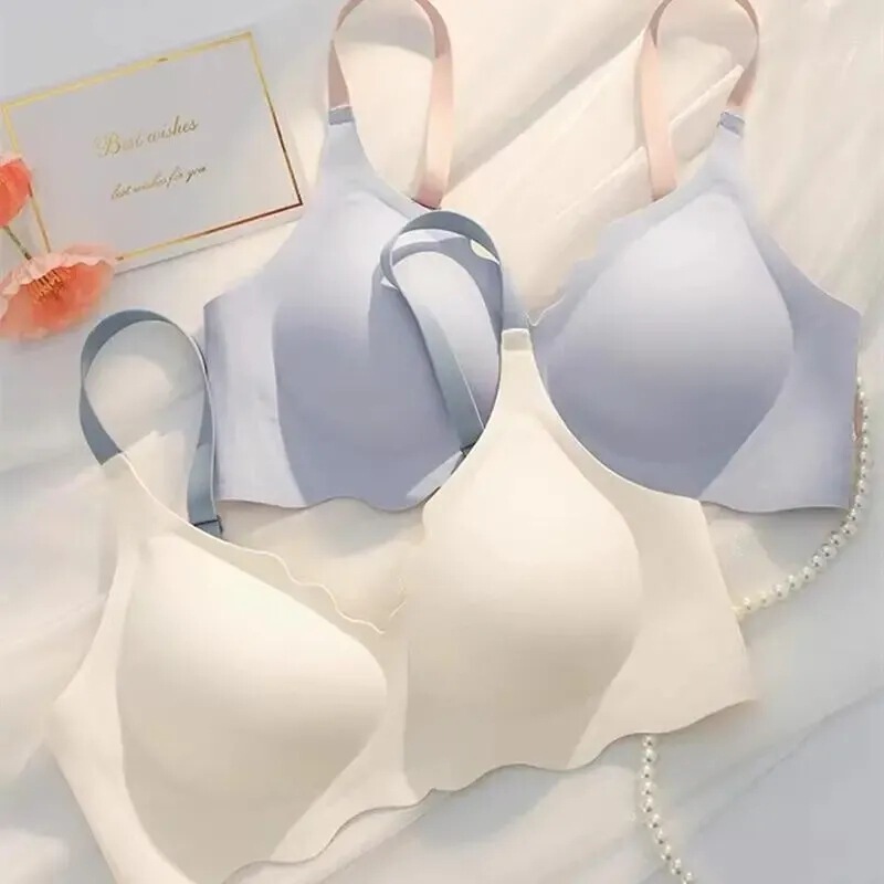Jelly strip smooth seamless underwear women's small chest gathered anti-sagging new popular comfortable bra Jelly strip smooth seamless underwear women's small chest gathered anti-sagging new popular comfortable bra